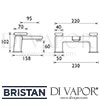 Bristan Pivot Bath Filler Dimensions